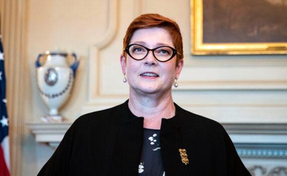 Australia's Foreign Minister Marise Payne at the State Department in Washington, on July 27, 2020. (Al Drago/Reuters)