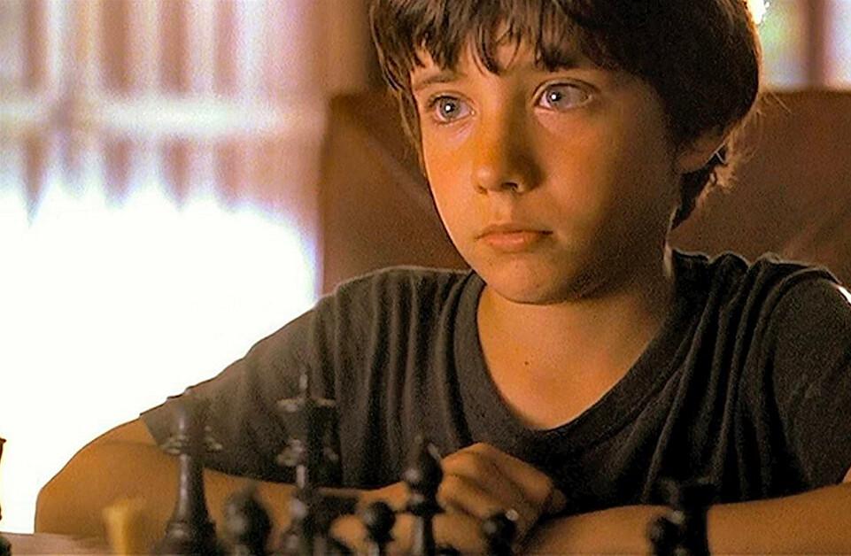 Josh Waitzkin (Max Pomeranc) in full control of his chess superpowers, which include compassion and mercy for his opponents, in “Searching for Bobby Fischer.” (Paramount Pictures)