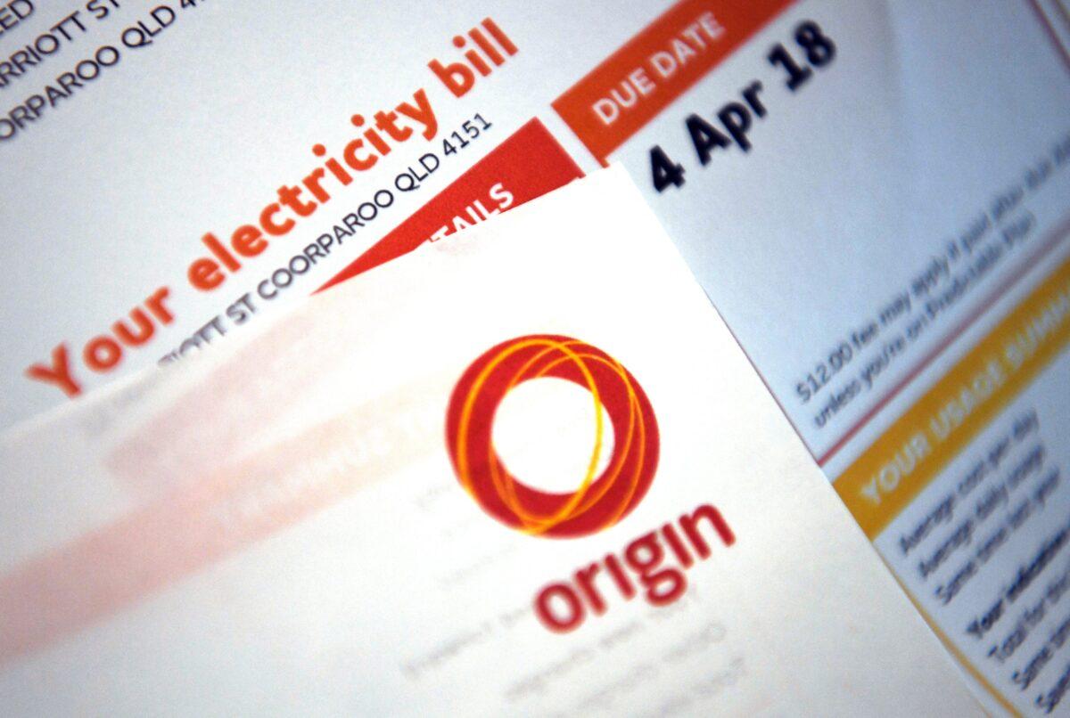An Origin Energy power bill is pictured in Brisbane, Australia on June 8, 2018. (Dan Peled/AAP Image)