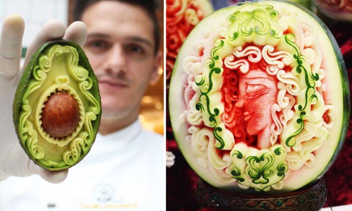 Photos: World Champion Carving Designer Sculpts Fruits Into Breathtaking Works of Art