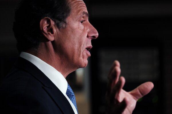 New York Governor Andrew Cuomo in Brooklyn, New York City, on July 14, 2021. (Spencer Platt/Getty Images)