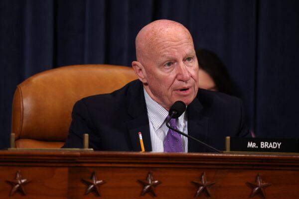 House Ways and Means Committee ranking member Kevin Brady (R-Texas) speaks during a hearing on Capitol Hill in Washington, on May 13, 2021. (Anna Moneymaker/Getty Images)