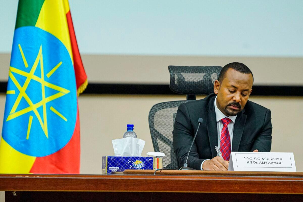 Ethiopian Prime Minister Abiy Ahmed looks on at the House of Peoples Representatives in Addis Ababa, Ethiopia, on Nov. 30, 2020. (Amanuel Sileshi/AFP via Getty Images)