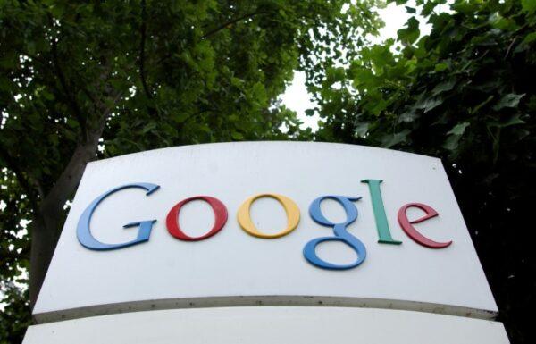 The Google logo is seen outside their headquarters in Mountain View, Calif., on Aug. 18, 2004. (Clay McLachlan/Reuters)