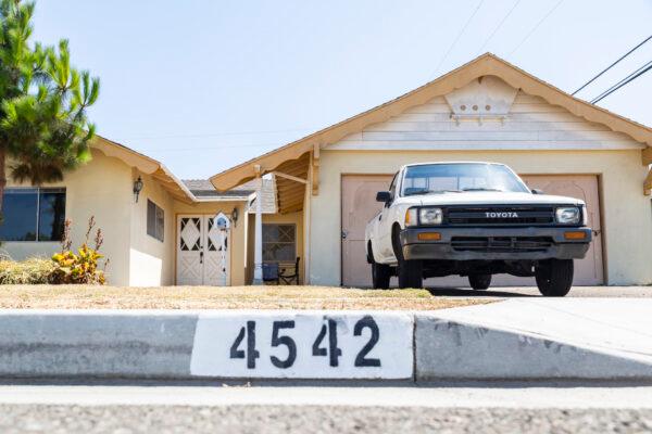 The home of shooting crimes in Huntington Beach, Calif., on Aug. 9, 2021. (John Fredricks/The Epoch Times)