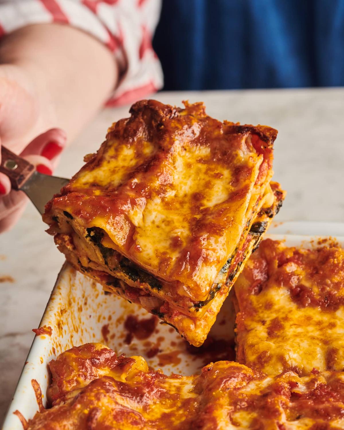 This lasagna doesn’t need much to turn it into a complete dinner. (Joe Lingeman/TNS)