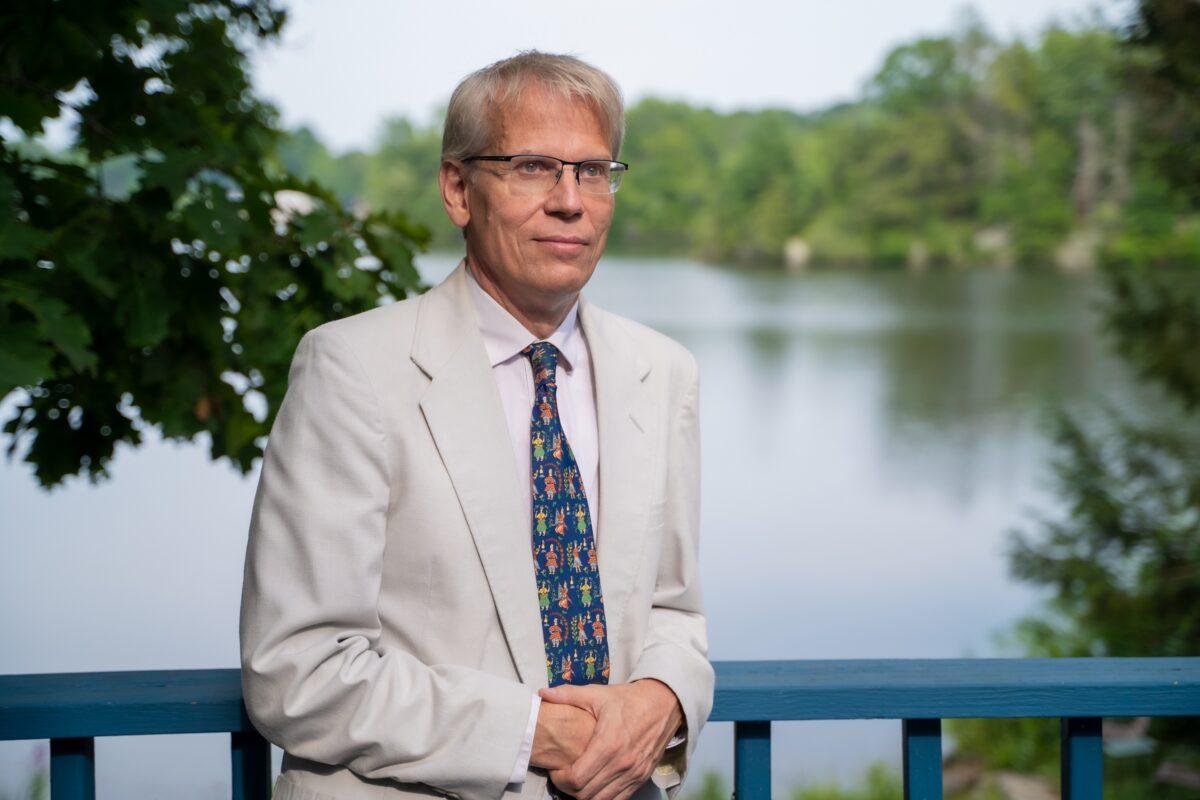 Dr. Martin Kulldorff, a professor of medicine at Harvard Medical School and a biostatistician and epidemiologist at the Brigham and Women's Hospital, in Connecticut on Aug. 7, 2021. (York Du/The Epoch Times)