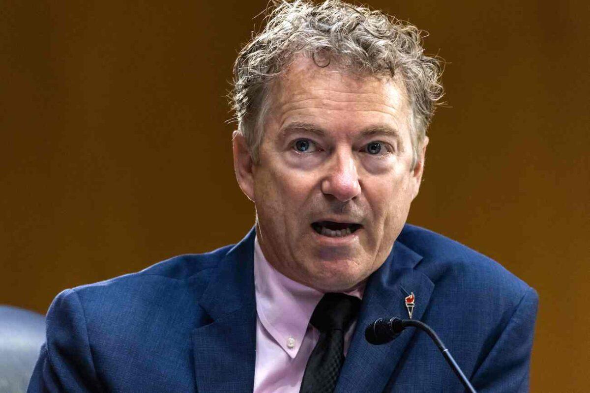 U.S. Sen. Rand Paul (R-Ky.) at a Senate hearing at the U.S. Capitol in Washington on May 11, 2021. (Jim Lo Scalzo/Pool/AFP via Getty Images)