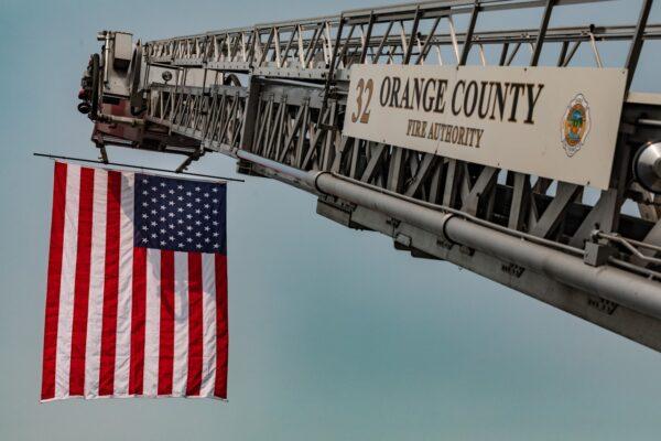 OCFA at the Sept. 11, 2001, memorial service on Sept. 11, 2020. (John Fredricks, The Epoch Times)