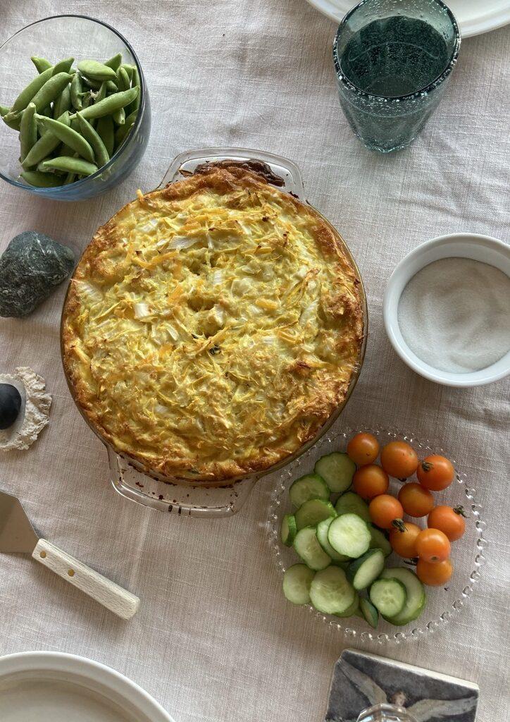 Marilyn’s zucchini “pie soufflé,” as she calls it. (Ari LeVaux)