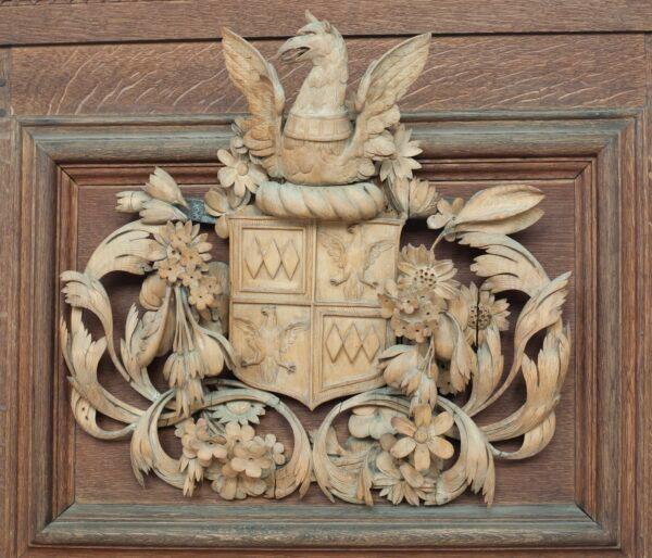 Grinling Gibbons carved the coat of arms of all the benefactors of Wren Library, Trinity College, Cambridge. (Trinity College, Cambridge)