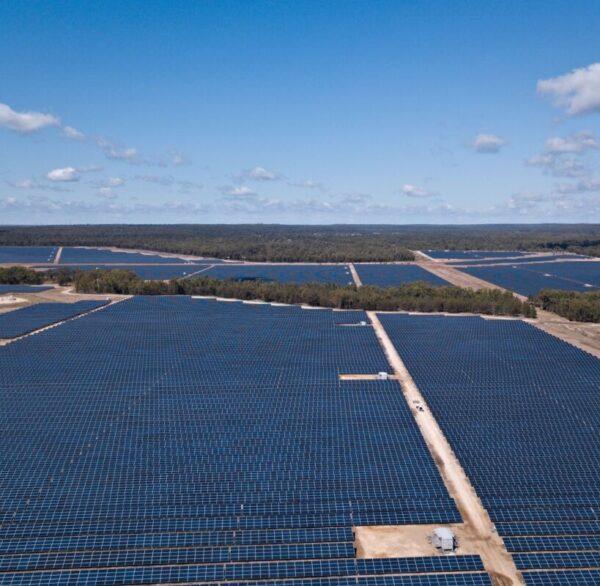 An aerial view of the Darling Downs solar farm near Dalby, Queensland, Australia in this undated photo. (AAP Image/APA)