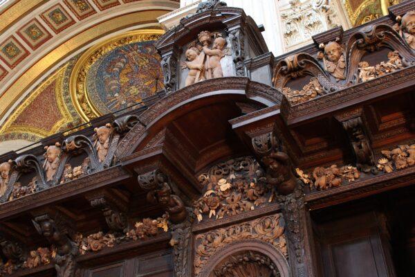 The Quire (the choir stalls) of St Paul’s Cathedral in London was one of Grinling Gibbons's most illustrious commissions and a defining symbol of professional triumph. (St. Paul’s Cathedral)