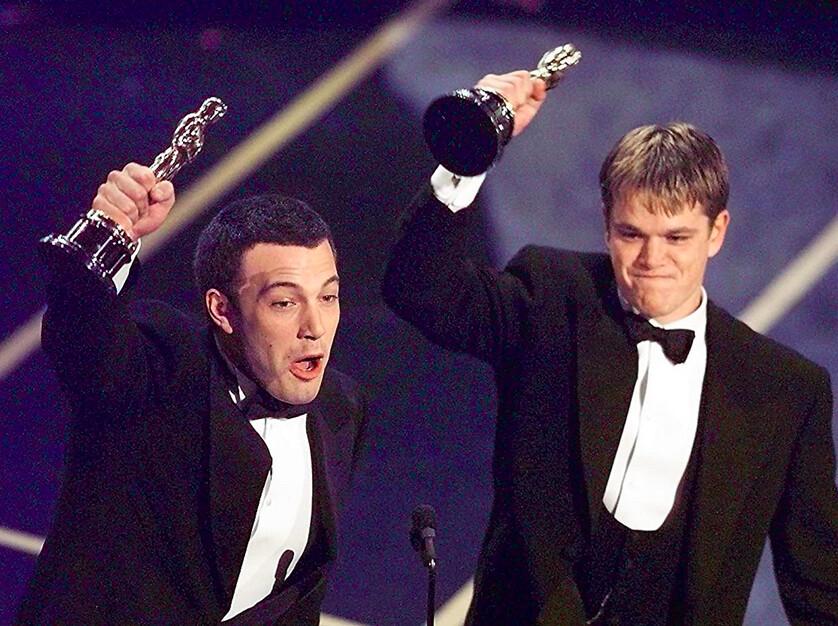 Ben Affleck (L) and Matt Damon won Oscars for their original screenplay "Good Will Hunting." (Getty Images)