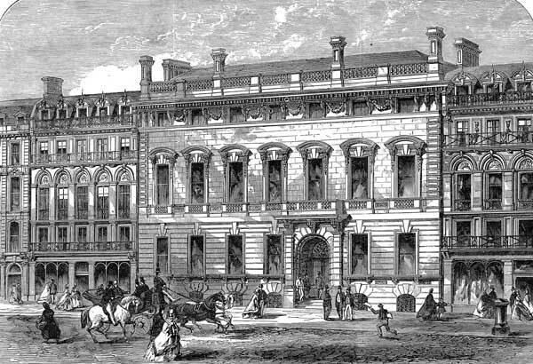 The Garrick Club in King Street, London, as pictured in the Illustrated London News, 1864. (Public Domain)