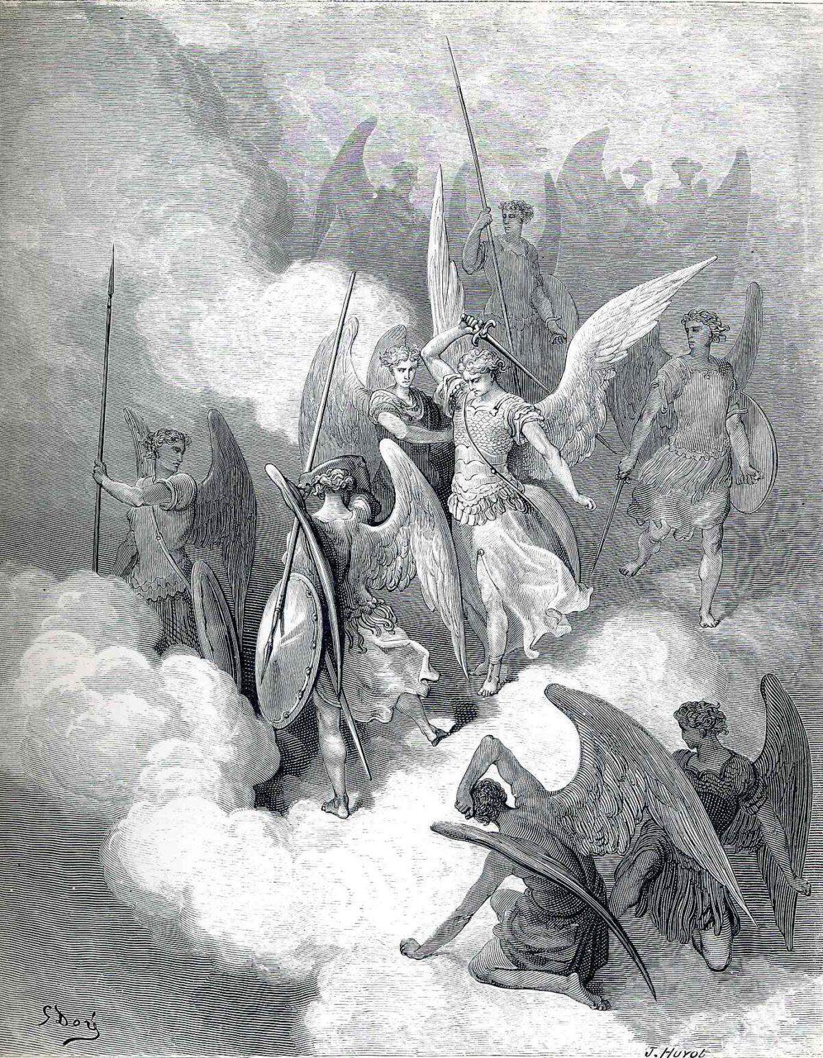 In “Paradise Lost,” Milton enlarges our souls with his poetic lines telling of a courageous Seraph Abdiel, who faces a multitude of fallen angels with only his faith to defend him. An illustration by Gustave Doré for John Milton's "Paradise Lost." (Public Domain)