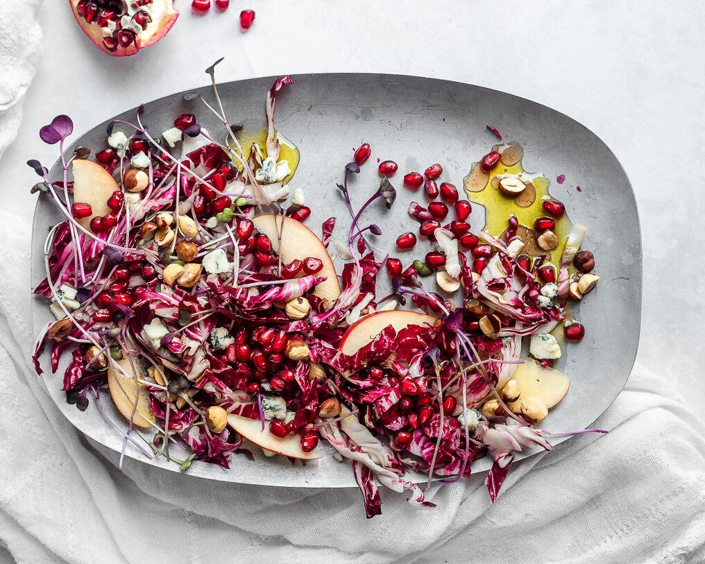 Radicchio Salad With Apples, Pomegranate, and Hazelnuts