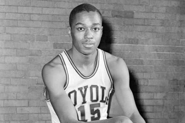 Loyola University basketball player Jerry Harkness on Feb. 20, 1963. (Paul Cannon/AP Photo)