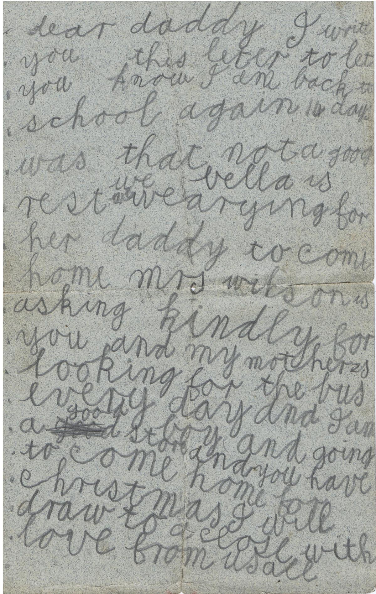 John's letter to Private Sword. (SWNS)