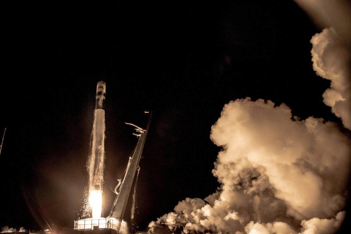 A view shows the launch of Electron, a rocket operated by Rocket Lab, in Mahia, New Zealand, on July 29, 2021. (Rocket Lab/Handout via Reuters)