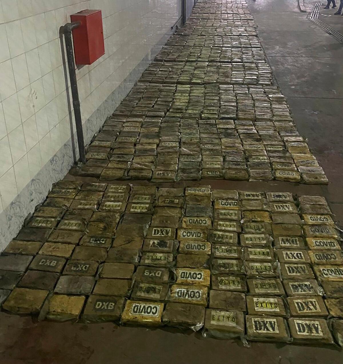 Police discovered 1,250 packages of cocaine in the village of Mojanovici, Montenegro, on Aug. 26, 2021. (Montenegro Police via AP)