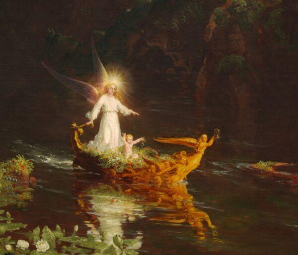 Detail from “The Voyage of Life: Childhood,” 1842, by Thomas Cole. Oil on canvas; 52.8 inches by 76.8 inches. National Gallery of Art, Washington. (Public Domain)