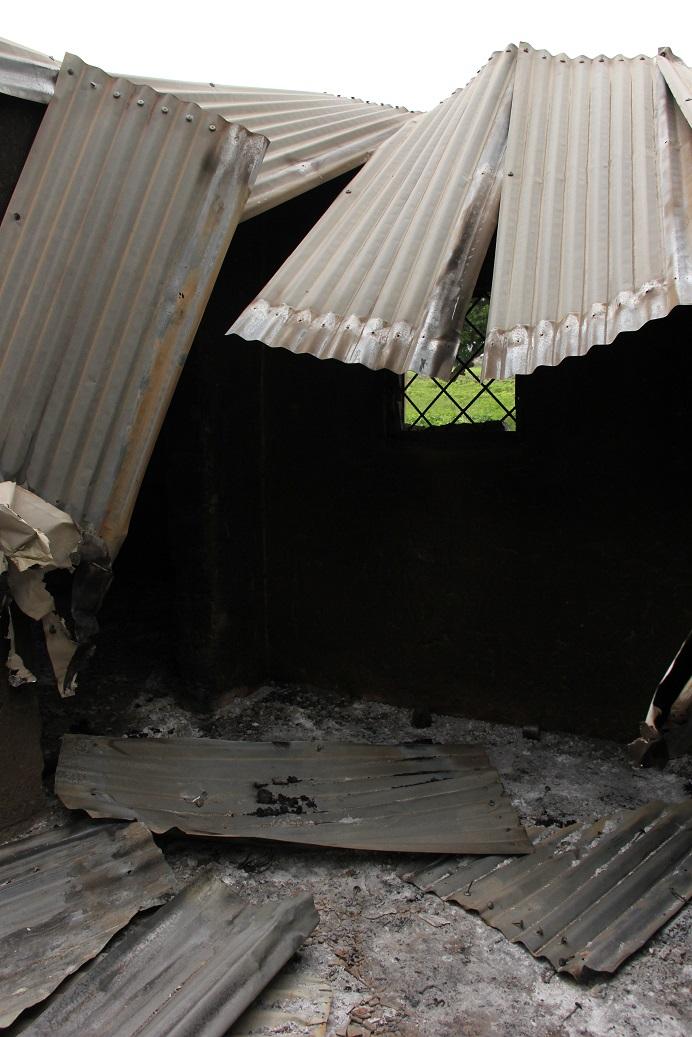 Sixteen people were burned to death in this house during an Aug. 24 terror attack on the Christian village of Yelwan Zangam, Nigeria, on Aug. 25, 2021. (Masara Kim/The Epoch Times)