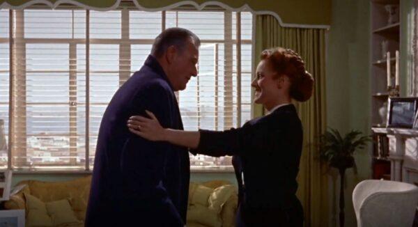 Frank Wead (John Wayne) and Minnie (Maureen O’Hara), in “The Wings of Eagles.” (Metro-Goldwyn-Mayer)