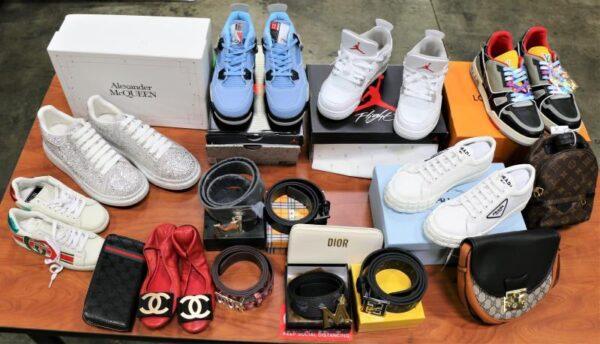 More than 39,000 counterfeit products in two shipments arriving from China were seized by Customs and Border Protection officials at Los Angeles-Long Beach Seaport on July 19 and July 30, 2021. (Courtesy of Customs and Border Protection)