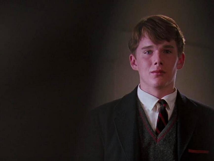 Todd Anderson (Ethan Hawke) stands on his desk to honor his ex-English teacher, in "Dead Poets Society." (Touchstone Pictures/Warner Bros)