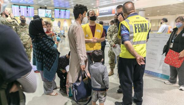 Scenes from the Philadelphia International Airport as Afghan evacuees enter. (City of Philadelphia City of Philadelphia)