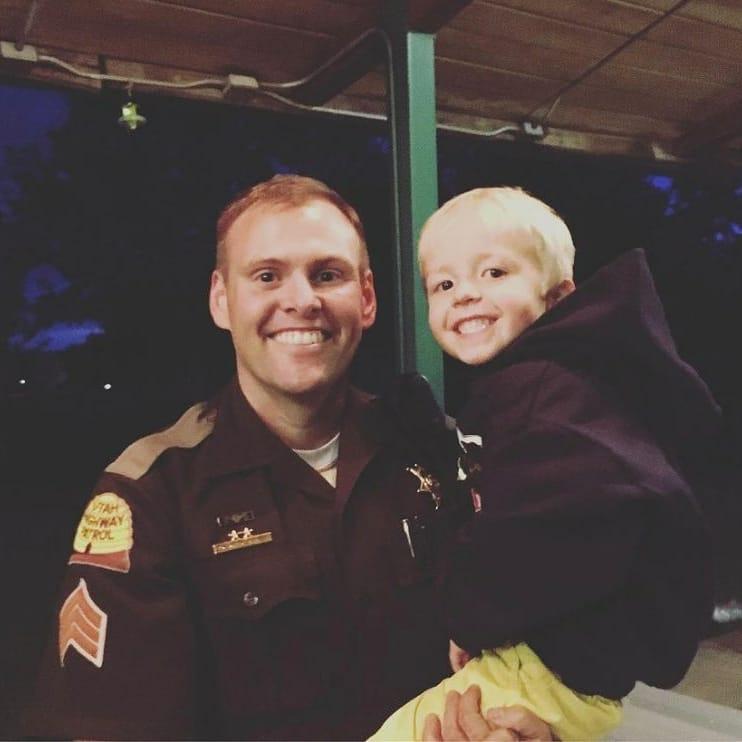 Sgt. Neff and Coleman share a special bond since the rescue. (Courtesy of <a href="https://www.facebook.com/UtahHighwayPatrol/">Utah Highway Patrol</a>)
