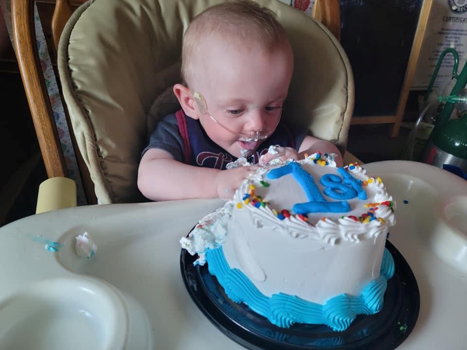 Baby Richard Hutchinson on his first birthday. (SWNS)