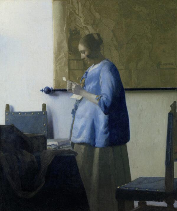 “Letter Reader in Blue,” circa 1663, Johannes Vermeer. Oil on canvas; 18 1/3 inches by 15 1/3 inches. Rijksmuseum, Amsterdam. (Carola van Wijk/Rijksmuseum, Amsterdam)