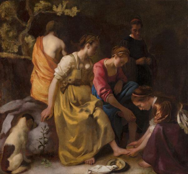 “Diana and Her Nymphs,” circa 1653–1654, by Johannes Vermeer. Oil on canvas; 38 1/2 inches by 41 1/8 inches. Royal Picture Gallery, Mauritshuis, The Hague. (Mauritshuis)
