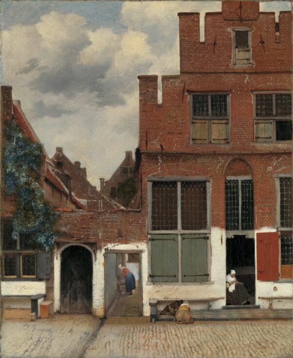 “View of Houses in Delft, Known as ‘The Little Street,'” circa 1658, by Johannes Vermeer. Oil on canvas; 21 3/8 inches by 17 1/3 inches. Rijksmuseum, Amsterdam. (Carola van Wijk/Rijksmuseum)