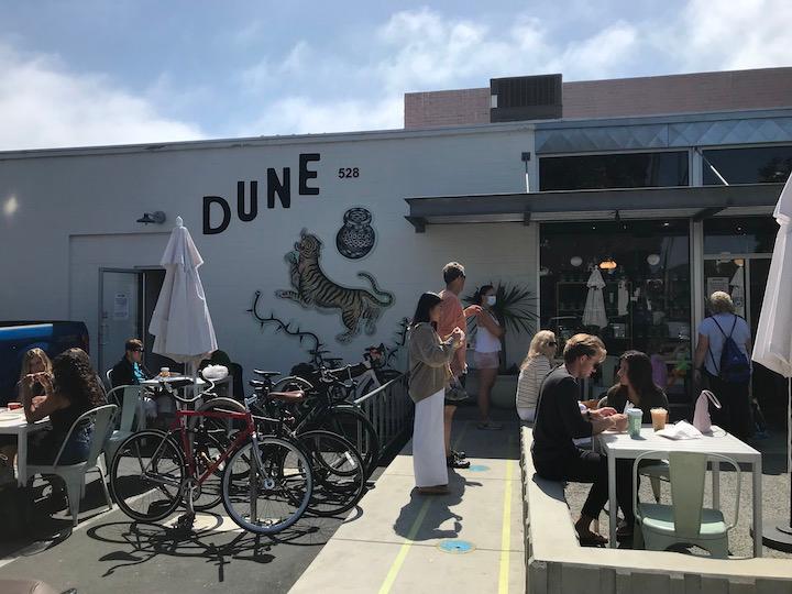 Drinking coffee at the Dune, at 528 Anacapa Street in Santa Barbara, Calif. (Photo courtesy of Karen Gough)