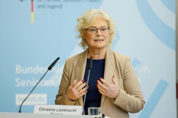 German Federal Minister for Justice and Consumer Protection Christine Lambrecht at Federal Ministry Family Affairs on Aug. 19, 2021 in Berlin, Germany. (Gerald Matzka/Getty Images)