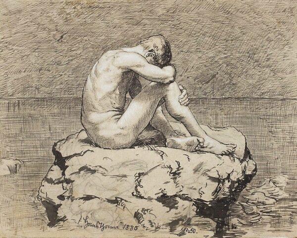 In modern times, loneliness has come to be seen as a state of mind. “Loneliness” by Hans Thoma. National Museum in Warsaw. (PD-US)