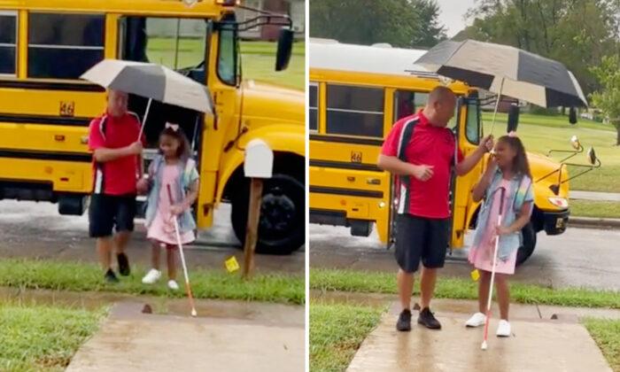 Friendly Bus Driver Assists Visually Impaired Girl, 9, Who Is Determined to Ride Bus to School