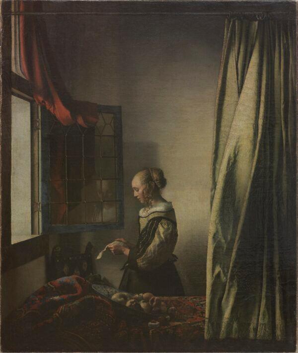 “Girl Reading a Letter at an Open Window,” circa 1659, by Johannes Vermeer, before its recent restoration. Oil on canvas; 32 5/8 inches by 25 3/8 inches. (Klut/Estel/SKD)