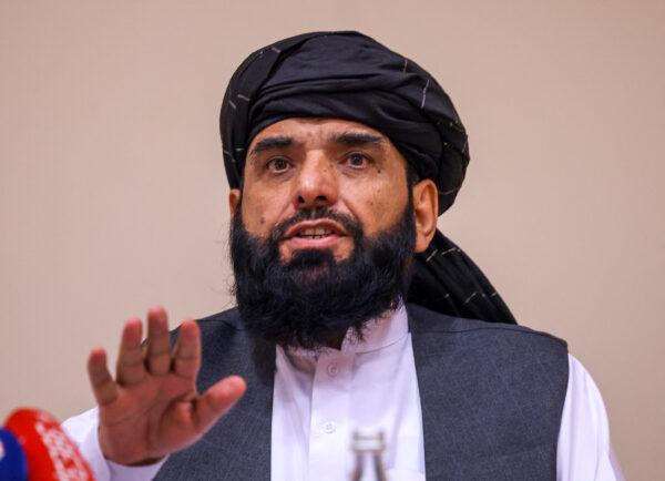 Taliban spokesman Suhail Shaheen attends a press conference in Moscow on July 9, 2021. (DIMITAR DILKOFF/AFP via Getty Images)
