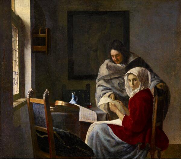 “Girl Interrupted at Her Music,” circa 1658-1659, by Johannes Vermeer. Oil on canvas; 15 1/2 inches by 17 1/2 inches. The Frick Collection. (Michael Bodycomb/The Frick Collection)