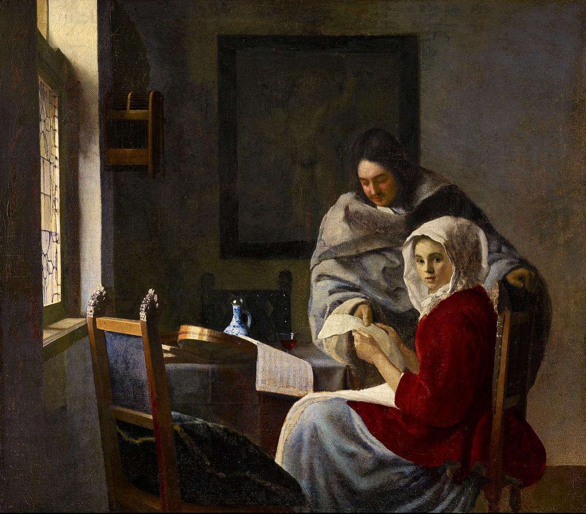 “Girl Interrupted at Her Music,” circa 1658–1659, by Johannes Vermeer. Oil on canvas. The Frick Collection, New York. (Public Domain)