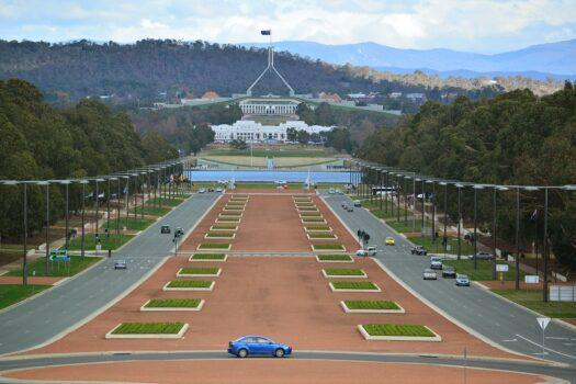 A view down Anzac Parade towards Parliament House in Canberra, in the Australian Capital Territory, Australia. (Patty Jansen/pixabay)