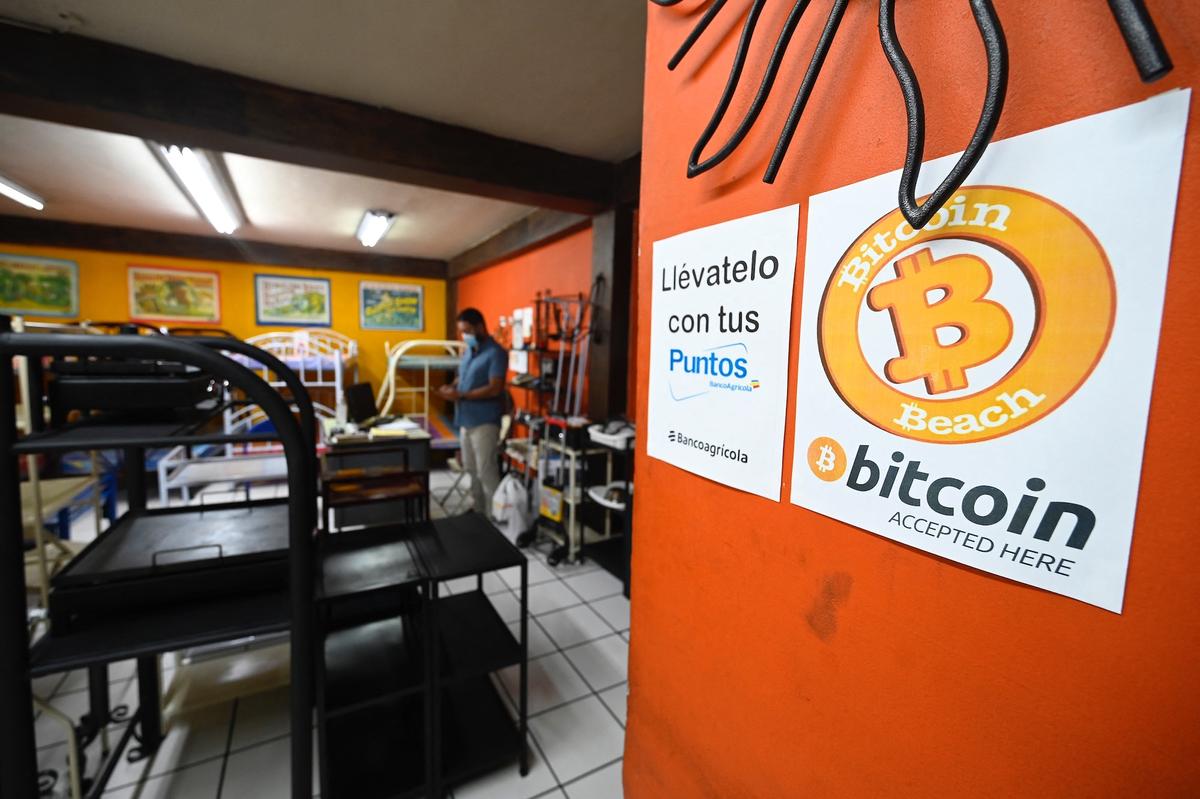 View of a store that accepts Bitcoin in San Salvador, El Salvador, on Sept. 1, 2021. (Marvin Recinos/AFP/Getty Images)