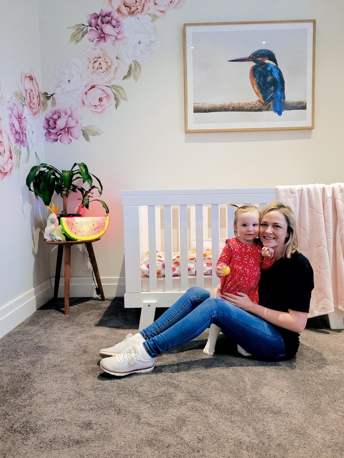 Natalee with her daughter Ebony next to the watermelon night light. (Courtesy of <a href="https://www.facebook.com/natalee.alway">Natalee Leach</a>)