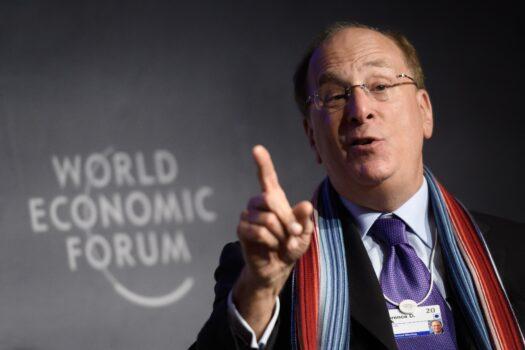 BlackRock Chair and CEO Laurence D. Fink attends a session at the World Economic Forum (WEF) annual meeting in Davos, on January 23, 2020. (Fabrice Coffrini/AFP via Getty Images)