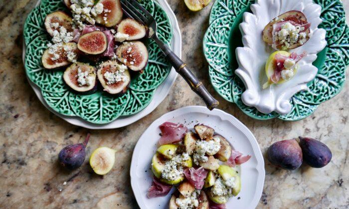 Figs With Jamón Serrano and Blue Cheese