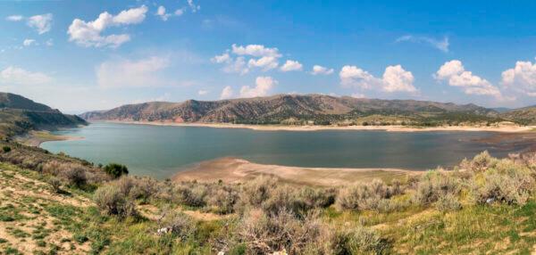 The Echo Reservoir in Utah is roughly at half capacity due to a severe drought that has affected the entire state. (Allan Stein/The Epoch Times)